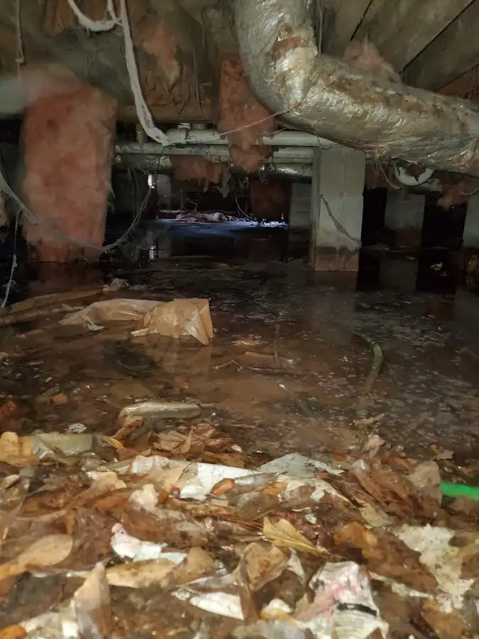 Crawl space flood assessment for Commercial Water Damage Restoration in Granville